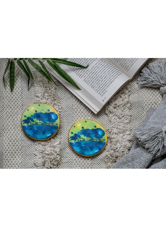 D'ORABLE Dorable Marble Coasters - Round Tea Coasters for Dining Table - Set of 2. God’s View Coasters for Birthday Gift. - Image 3