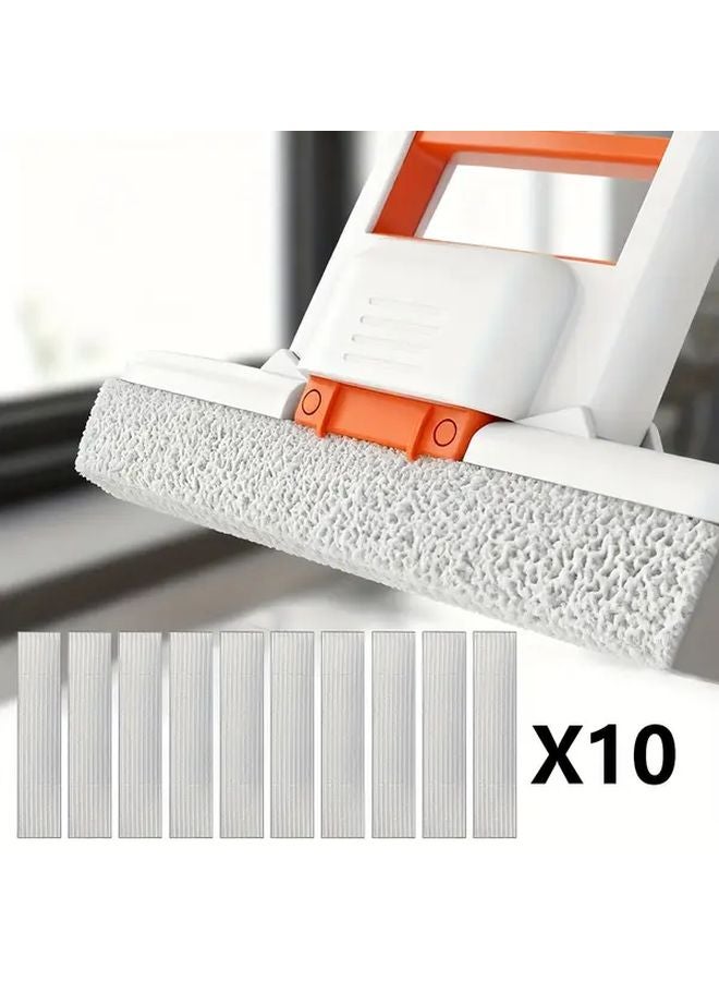 ١٠ رؤوس ممسحة بديلة طقم إسفنج لتنظيف السيارة قابل للطي بدون شطف - Image 1
