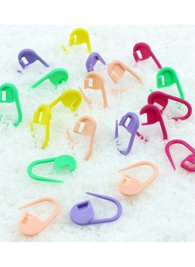 HiMo 100Pc Mix Color Knitting Stitch Counter Crochet Locking Stitch Markers Stitch Needle Clip Knitting Crochet Markers (100) - Image 2