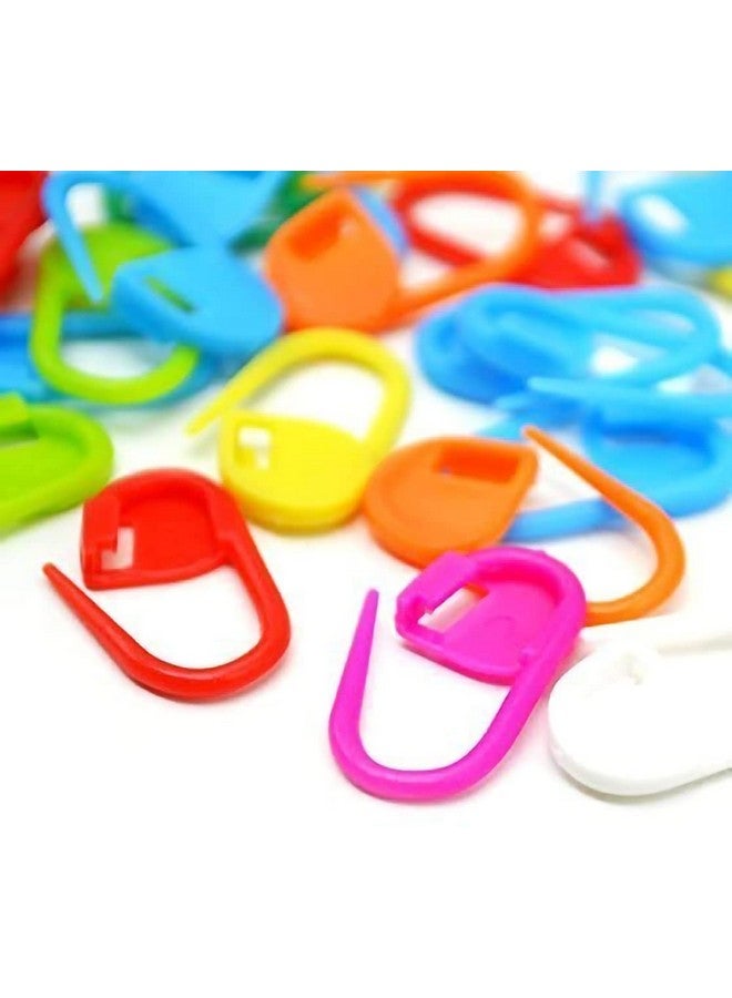 HiMo 100Pc Mix Color Knitting Stitch Counter Crochet Locking Stitch Markers Stitch Needle Clip Knitting Crochet Markers (100) - Image 1