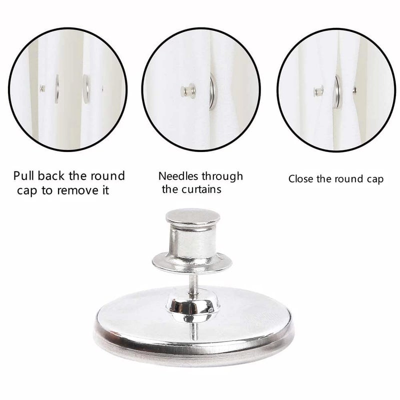 FALSE False Magnetic Curtain Buckle Invisible Plastic Magnet Button Magnetic Concealed Buttons Bag Purse Magnet Window Screen Decorative Adjustment Magnet Detachable Buckle 4 Pcs - Image 3