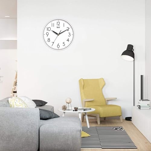 Ajanta Wall Clock for Living Room and Bedroom - 12 Inches (White, 30 x 30 x 4 cm) - Image 2