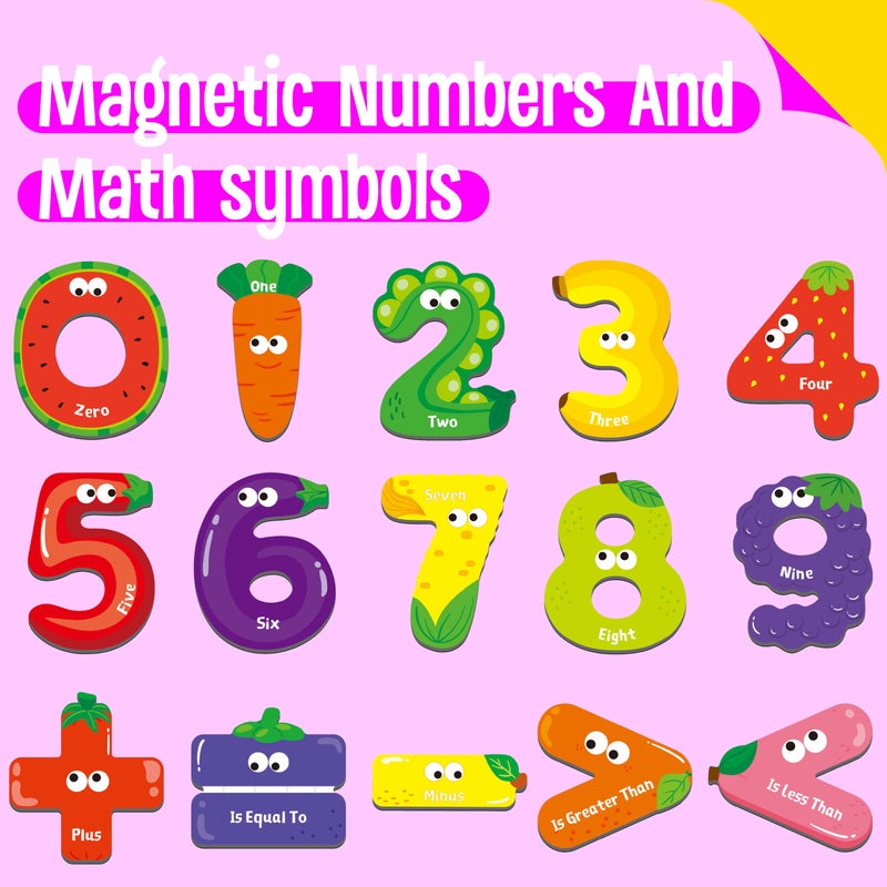 SpriteGru Magnetic Numbers & Math Symbols, Educational Learning Tool for Kids Math Recognition 25PCS Magnets Include 20PCS 0-9 Numbers & 5 Math Symbols (Greater Than/Less Than/Equal to/Plus/Minus) for Toddlers - Image 3