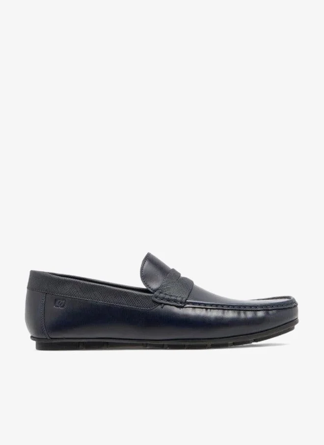 DUCHINI NAVY Men's Solid Slip-On Moccasins with Cut-Out Detail for Men | Best Price UAE