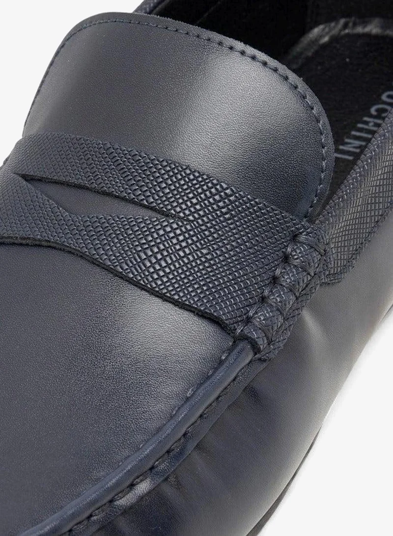 DUCHINI NAVY Men's Solid Slip-On Moccasins with Cut-Out Detail for Men | Best Price UAE