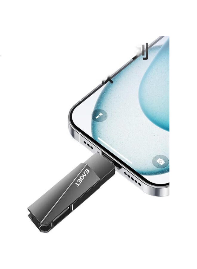 EAGET Eaget 256Gb Type-C Usb3.2 Dual Interface Phone Flash Drive, Computer And Phone Compatible High-Speed Large Capacity Office Business Car Usb Drive Cf60 Suitable For Android, Apple, And Laptop - Image 1