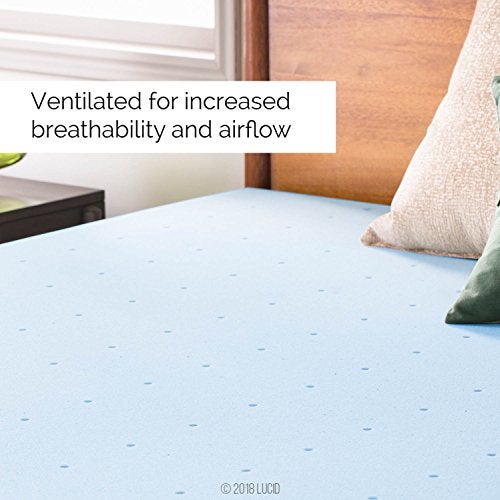 LUCID 2-Inch Ventilated Gel Infused Memory Foam Mattress Topper - Full - Image 3