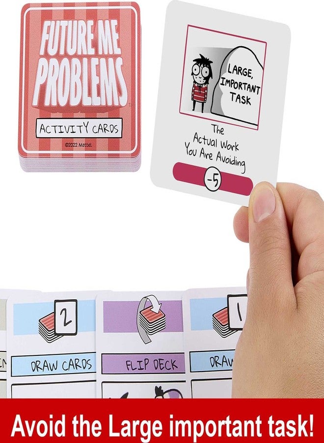 Mattel Games Sarah's Scribbles Game, Future Me Problems Card Game Includes 2 Decks of Cards, for 2-4 Players, Family and Game Nights - Image 3
