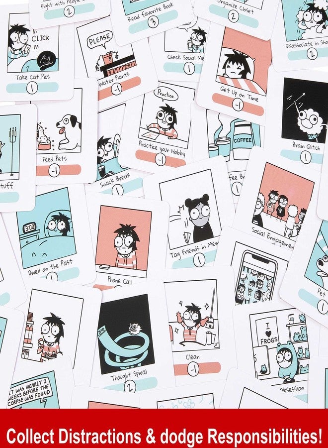 Mattel Games Sarah's Scribbles Game, Future Me Problems Card Game Includes 2 Decks of Cards, for 2-4 Players, Family and Game Nights - Image 4