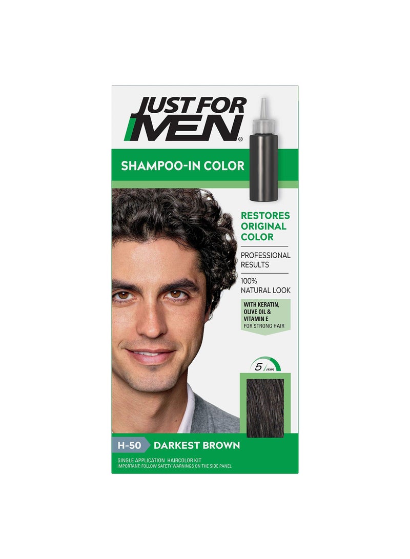 Just for Men Shampoo-In Hair Color H-50 Darkest brown