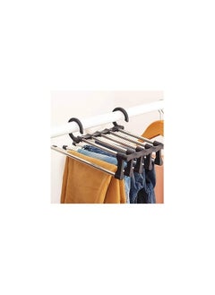 Spaceshoop Adjustable Trousers Pants Tie Shawl Rack Belt Scarf Neckties Hanger Holder Five Poles Clothes Dry Rack Organizer  - Image 1