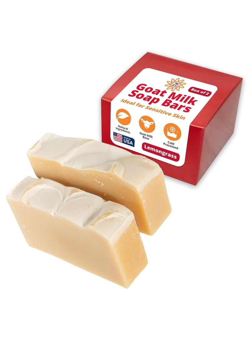 goat milk stuff Goat Milk Stuff LEMONGRASS Goat Milk Soap  Natural Soap Bar Gifts for Men and Women Gentle for both Face and Body Handmade Bar Soap Box of 2 