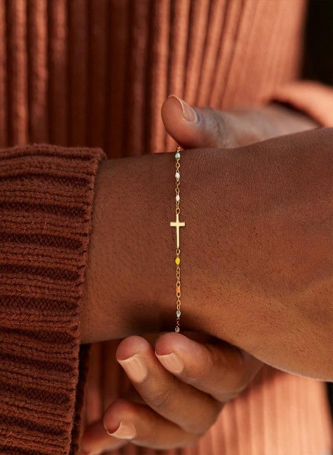 CASDAN 9pcs Cross Bracelets for Women Adjustable Dainty Cross Bracelet Stainless Steel Christian Religious - Image 3