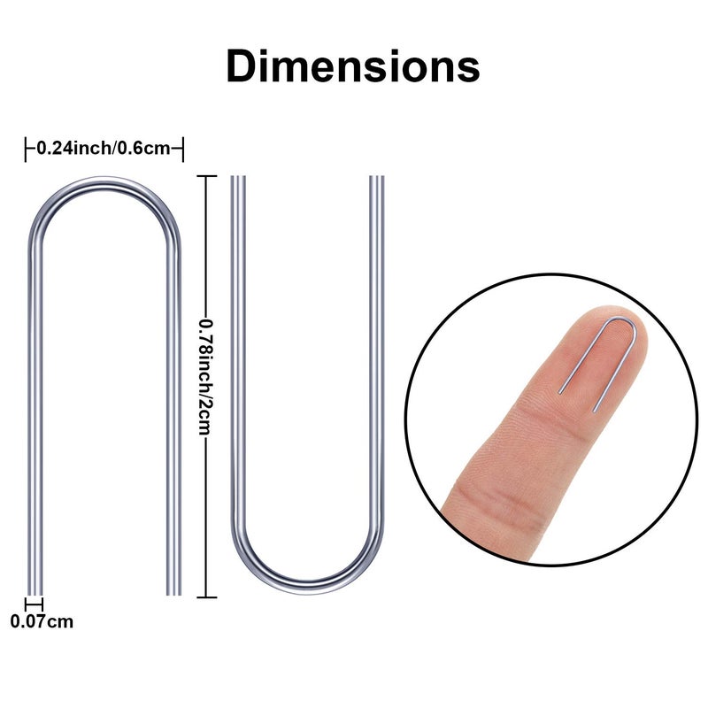 Hotop 200 Pcs High Temperature Nichrome Wire Jump Rings, 21 Gauge with Plastic Storage Box, U Hanger Hooks for DIY Crafts Pendant Jewelry Making Keychains Ceramic Ornaments, Fusing in Glass - Image 4