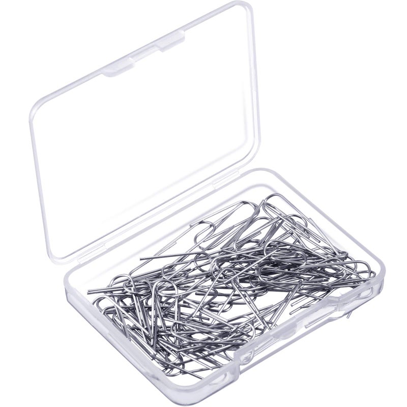 Hotop 200 Pcs High Temperature Nichrome Wire Jump Rings, 21 Gauge with Plastic Storage Box, U Hanger Hooks for DIY Crafts Pendant Jewelry Making Keychains Ceramic Ornaments, Fusing in Glass - Image 1