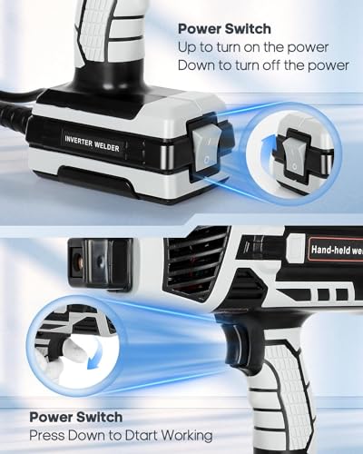 FAHKNS Handheld Welder Machine, 110V Portable Welding Machine with IGBT Inverter 6 Variable Current Adjustment 20-120Amp Welding Output Handheld ARC Welding Gun for 1/16"-1/8" All Size Welding Rod - Image 2