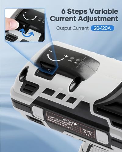 FAHKNS Handheld Welder Machine, 110V Portable Welding Machine with IGBT Inverter 6 Variable Current Adjustment 20-120Amp Welding Output Handheld ARC Welding Gun for 1/16"-1/8" All Size Welding Rod - Image 5