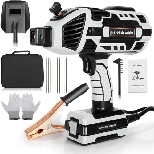 FAHKNS Handheld Welder Machine, 110V Portable Welding Machine with IGBT Inverter 6 Variable Current Adjustment 20-120Amp Welding Output Handheld ARC Welding Gun for 1/16"-1/8" All Size Welding Rod - Image 1