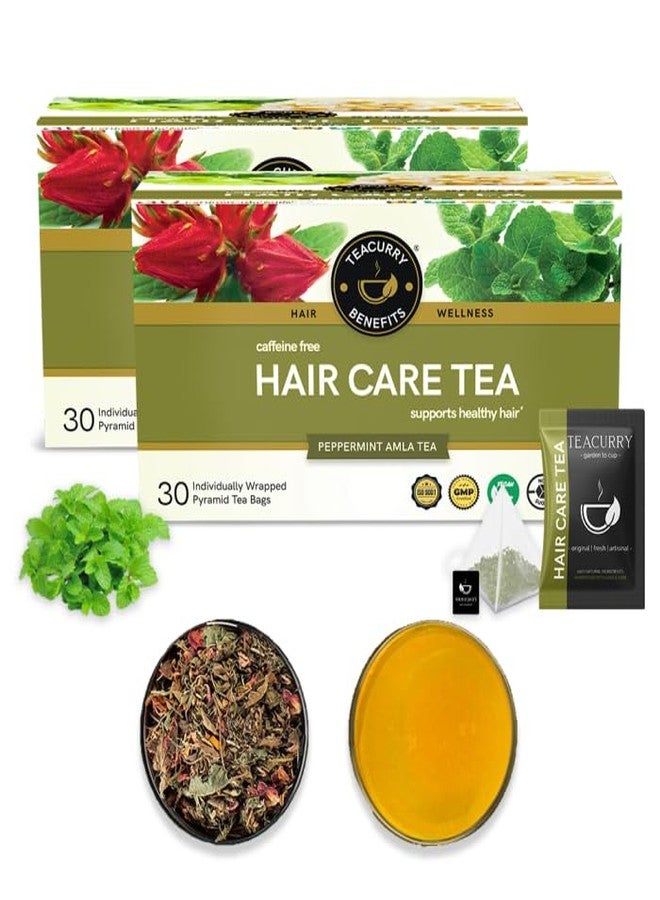 TEACURRY Hair Tea (2 Months Pack, 60 Tea Bags) - Helps with Shine, Hair Growth, Repair & Strength - Hair Fall Tea for Women Men - Healthy Hair Tea - Image 2