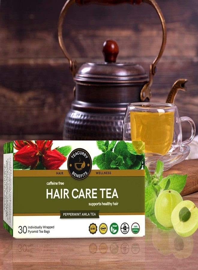 TEACURRY Hair Tea (2 Months Pack, 60 Tea Bags) - Helps with Shine, Hair Growth, Repair & Strength - Hair Fall Tea for Women Men - Healthy Hair Tea - Image 4