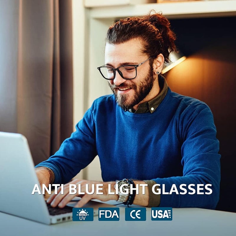 Blue Light Glasses for Men Women Lightweight Computer Gaming Glasses Relieve Digital Headache Eye Strain - Image 3