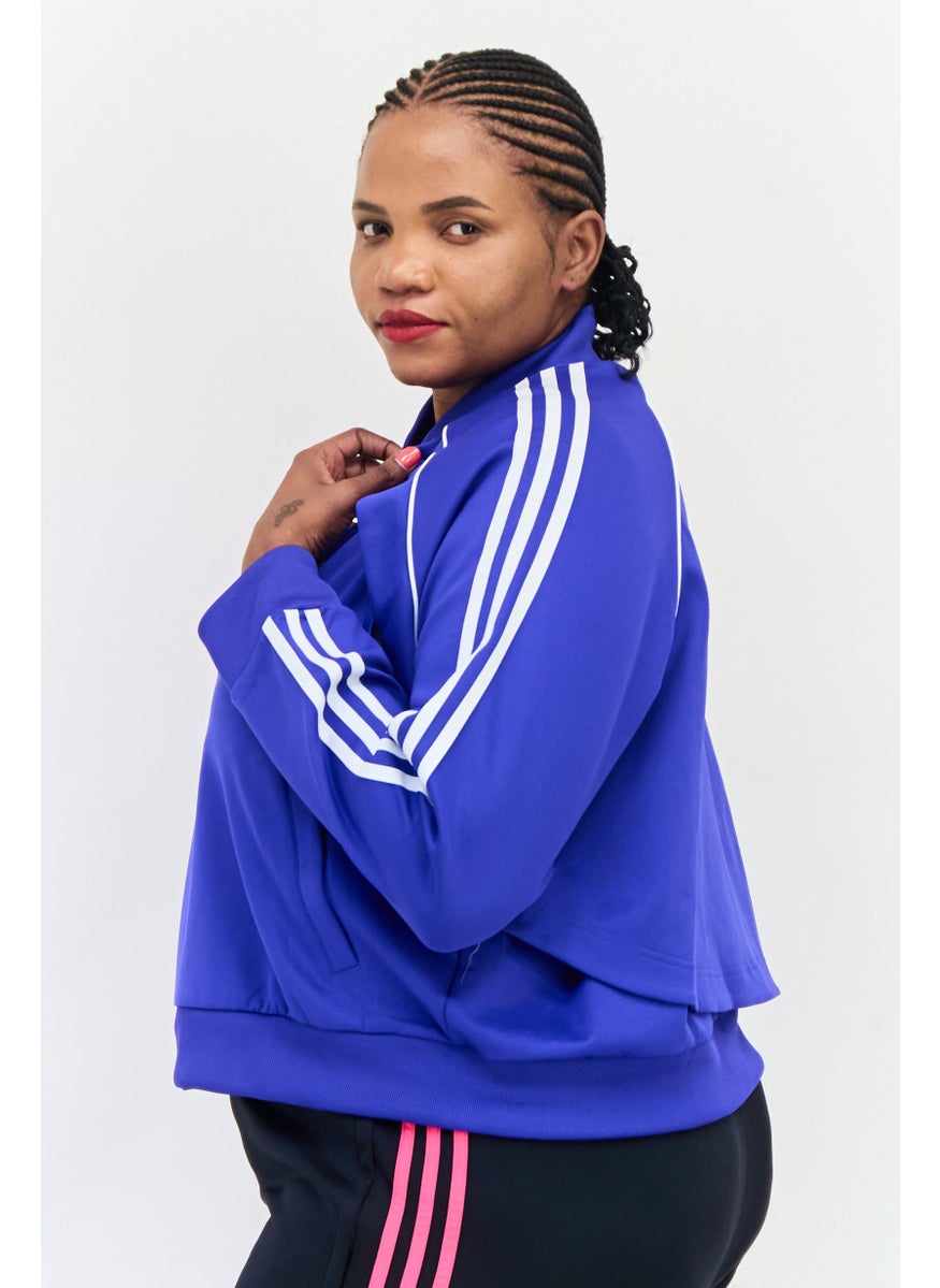 adidas Originals Women Plus Size Long Sleeve Outdoor Sweatshirt, Blue  - Image 2