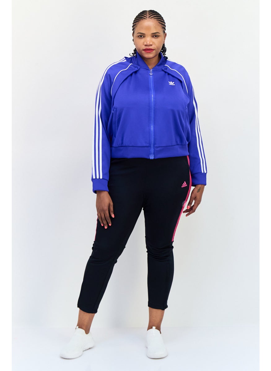 adidas Originals Women Plus Size Long Sleeve Outdoor Sweatshirt, Blue  - Image 4