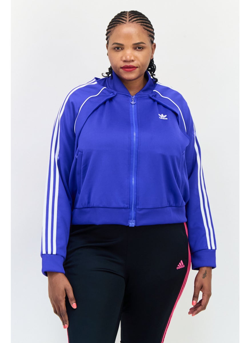 adidas Originals Women Plus Size Long Sleeve Outdoor Sweatshirt, Blue  - Image 1