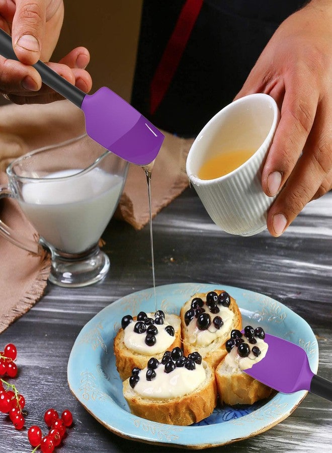 Coukre Silicone Spatula Set of 5,High Temperature Resistant, Food Grade Silicone, Dishwasher Safe, for Baking, Cooking (Purple Black, Split-type) - Image 5