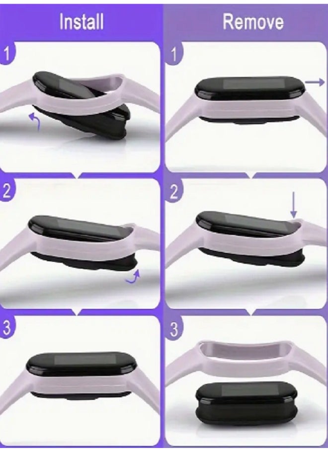 Generic Digital Watch Touch for Boys & Girls & Yoth Rubber Strap With a Fun and Attractive Design (Grape) Purple  - Image 2