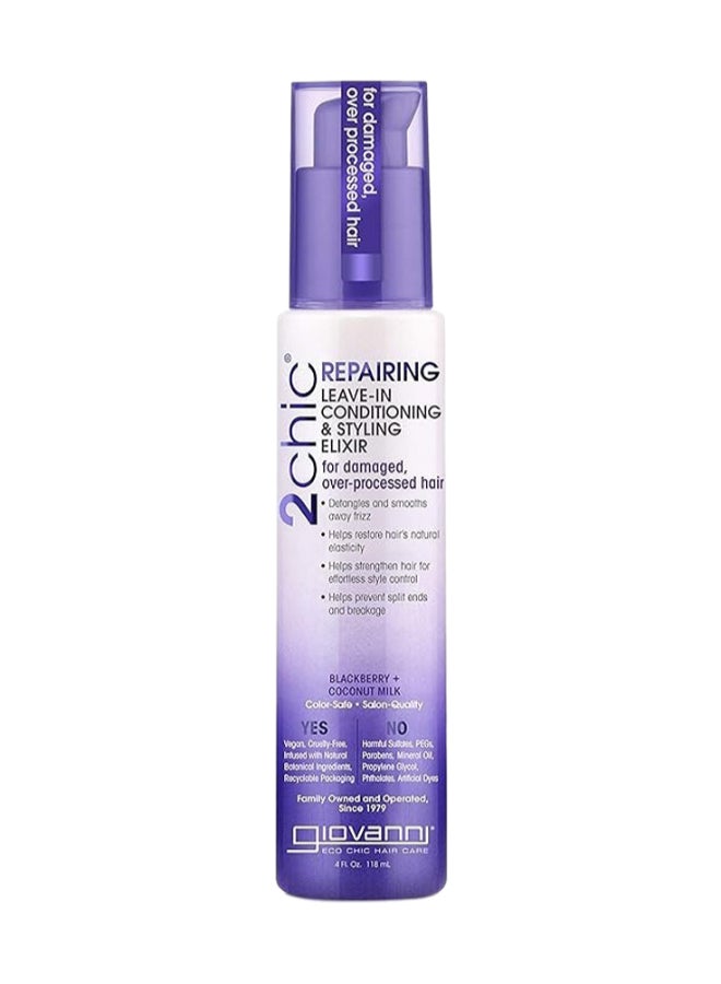 Giovanni 2Chic Repairing Leave-In Conditioning & Styling Elixir, Infused With Blackberry & Coconut Milk 118ml - Image 1