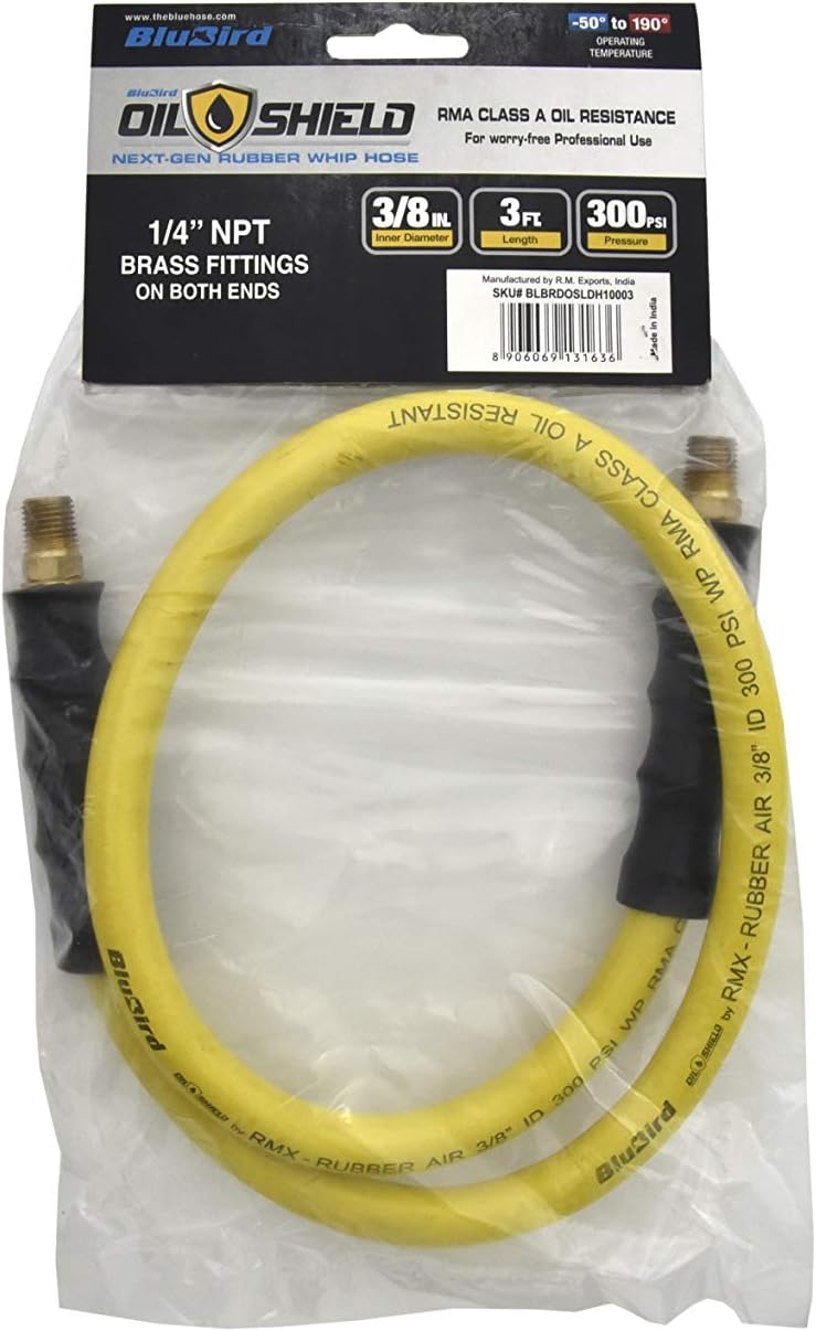 BluBird Oil Shield Leadin Rubber Air Hose for Reel 38 x 3 38 FNPT x 38 MNPT  OSLD3803RL - Image 3