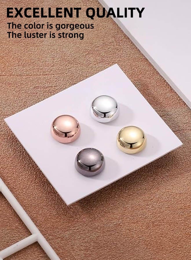 XIHIRCD 4pcs Hijab Magnetic Pins, Multi-Use Strong Hijab Magnets Pinless Brooch Round Style No-Snag Scarf Clasp for Women Clothes Shirts Scarves (Plating) - Image 2