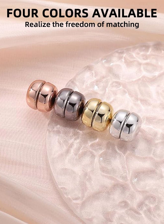 XIHIRCD 4pcs Hijab Magnetic Pins, Multi-Use Strong Hijab Magnets Pinless Brooch Round Style No-Snag Scarf Clasp for Women Clothes Shirts Scarves (Plating) - Image 3