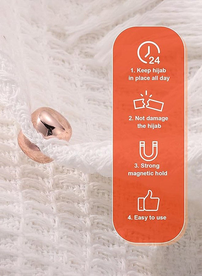 XIHIRCD 4pcs Hijab Magnetic Pins, Multi-Use Strong Hijab Magnets Pinless Brooch Round Style No-Snag Scarf Clasp for Women Clothes Shirts Scarves (Plating) - Image 4