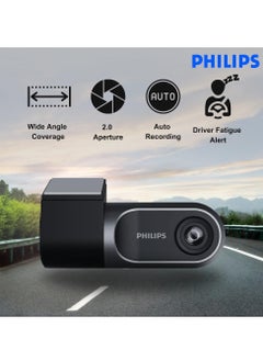 Philips Philips GoSure Car DVR Camera ADR GS3201, Full HD 1080p Video Recorder, Wide-Angle Lens Night Vision Loop Recording, Road Safety CCTV Dash Cam for Vehicles with Compact Design  - Image 2