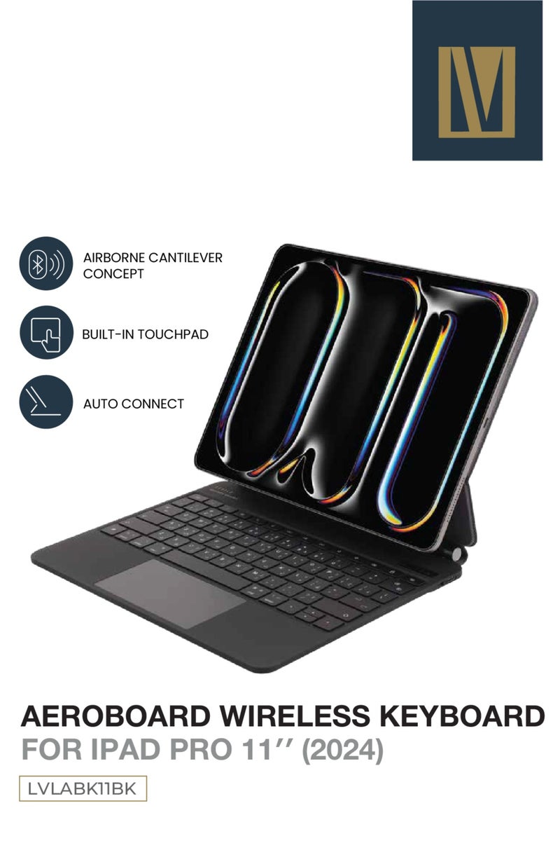 ليفيلو لوحة مفاتيح لاسلكية من جلد سافانيو لجهاز iPad Pro 11 بوصة 2024 AeroBoard / زاوية قابلة للتعديل / إضاءة محيطة / لوحة لمس مدمجة / لوحة مفاتيح سحرية - أسود - Image 1