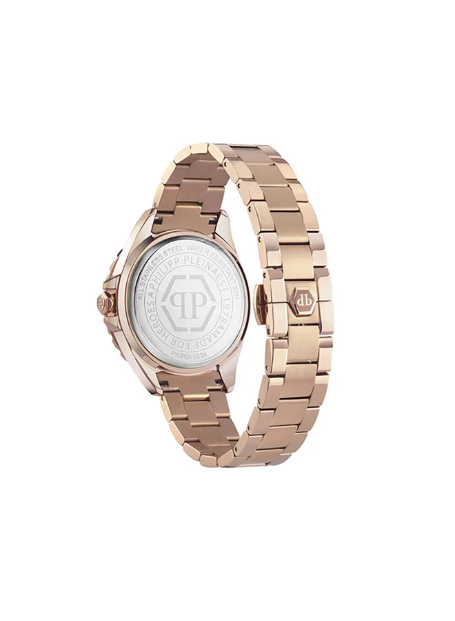 PHILIPP PLEIN PLEIN HEAVEN Women's Watch with Emerald Green Honeycomb Dial by Philipp Plein, Gold-Tone Bezel, Roman Numerals, and Stainless Steel Bracelet - 38mm 3-Hand Quartz Timepiece