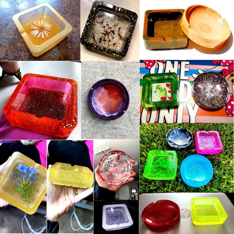 Manufacturer'S Ready-Made Diy Crystal Resin Mold Ashtray Large Silicone Mold Home Decoration Resin Material - Image 3
