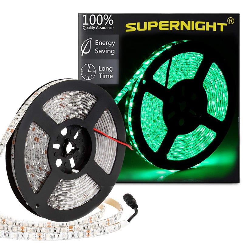 SUPERNIGHT Green LED Light Strip, 16.4ft Bright Green LED Tape Lights, 300 Units SMD 5050 LEDs, IP65 Waterproof Flexible Rope Lights for Room, Kitchen, Under Cabinet Lighting, Party - Image 3