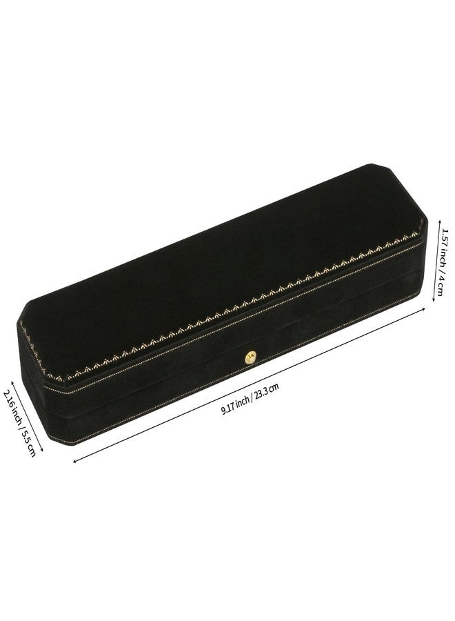 KUKUVR Velvet Necklace Pendant Gift Box, Premium Jewellry Bracelet Long Chain Holder Display Case for Wedding Engagement Birthday Anniversary Ceremony for Women (Black) - Image 2