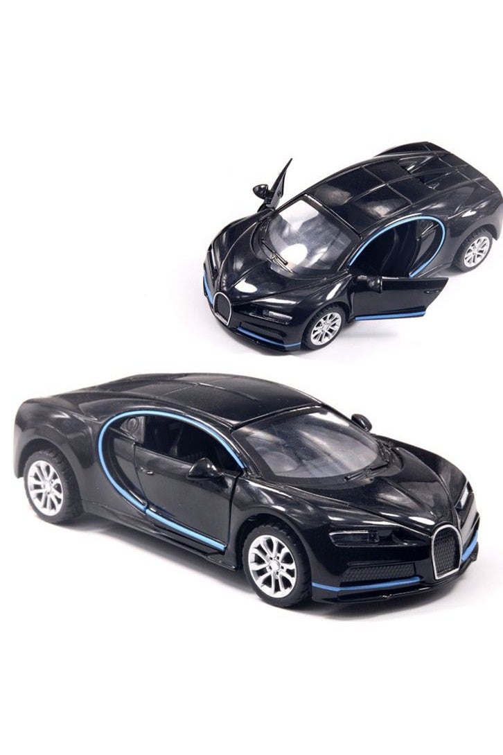 HALAMODO 1:36 Alloy Sports Car Model , Pull-Back Toy Car , Model Car for Kids Boy Girl Gift , Collectible Display ,Black/Blue 12 cm*5 cm*3 cm - Image 1