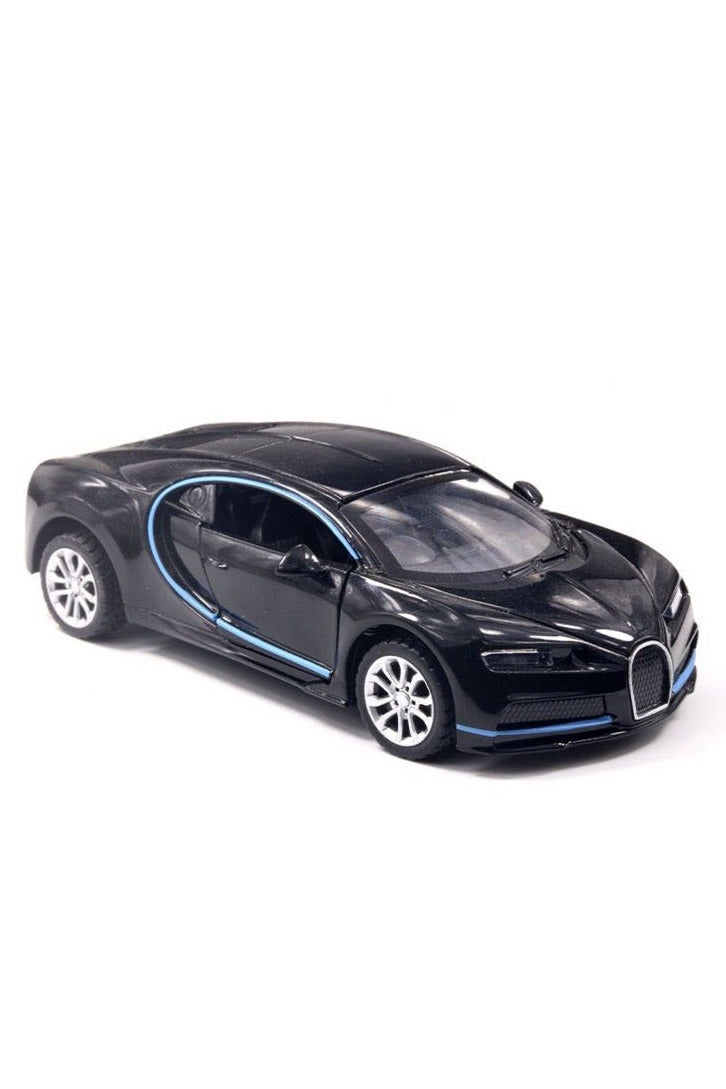 HALAMODO 1:36 Alloy Sports Car Model , Pull-Back Toy Car , Model Car for Kids Boy Girl Gift , Collectible Display ,Black/Blue 12 cm*5 cm*3 cm - Image 2