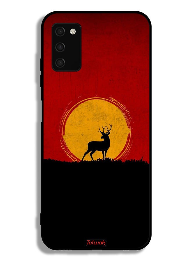 Tolwak Samsung Galaxy A02s Protective Case Cover Deer And Moon Artwork - Image 1