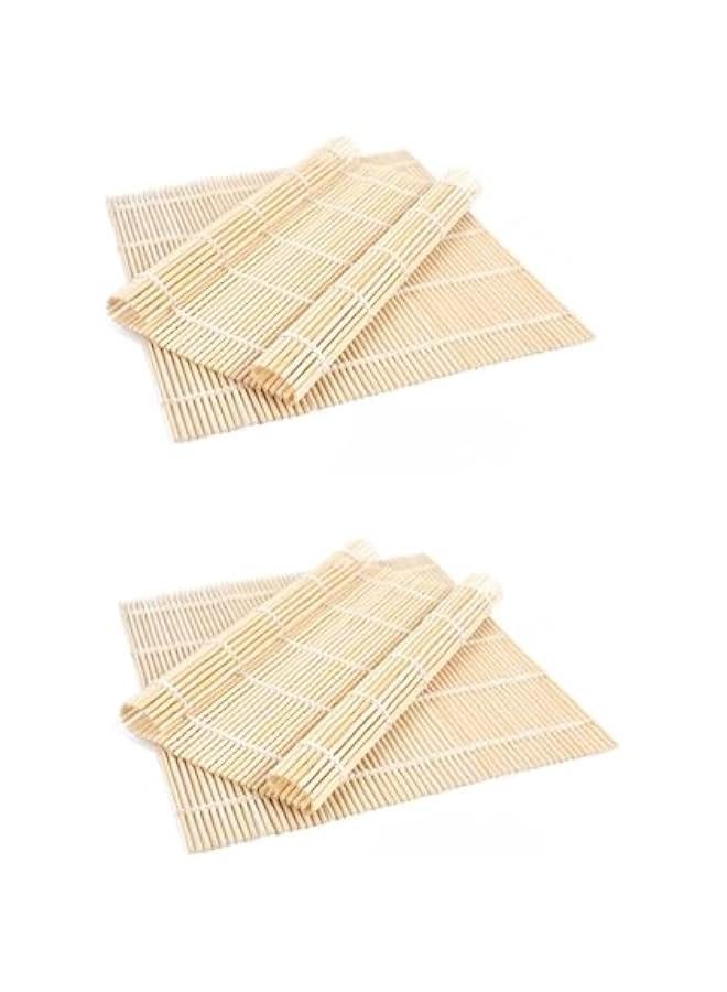 4 Pack Bamboo Sushi Rolling Mat, Sushi Roll Maker (9.5 x 9.6) - Image 1