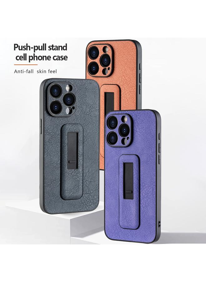 اس-توب جراب لهاتف iPhone 13 مصنوع من جلد البولي يوريثان مع دعامة دفع وسحب ومضاد للصدمات - Image 2