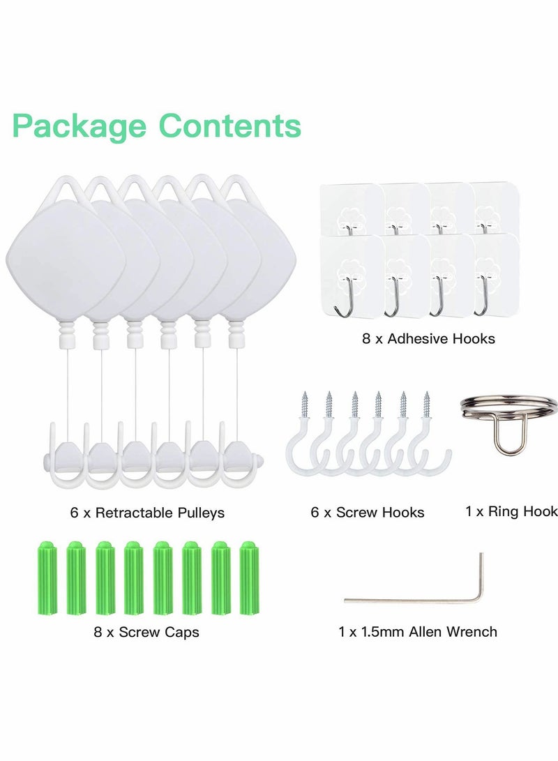 Excefore VR Cable Management System,Retractable Ceiling Pulley System for Oculus,for Meta Quest,for Quest 2/Rift/Rift S,for HTC Vive,for Vive Pro,for Valve Index Link Cable for VR Accessories-6PCS - Image 3