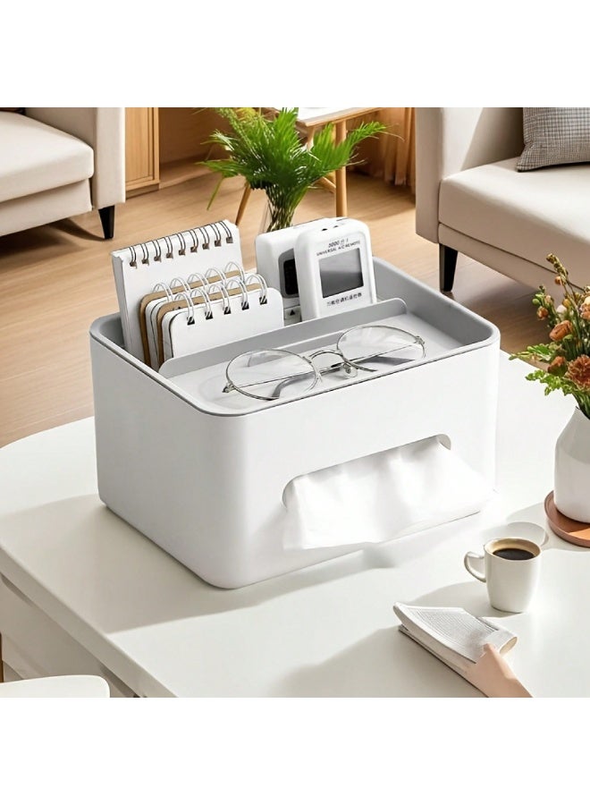 Creative Tissue Storage Box: Tissue Holder With Draw Hole, Multi-functional Organizer, For Living Room Bedroom & Other Scenes, Coffee Table Desktop Storage Box, Desk Storage Organization - Image 1