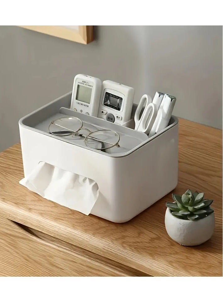 Creative Tissue Storage Box: Tissue Holder With Draw Hole, Multi-functional Organizer, For Living Room Bedroom & Other Scenes, Coffee Table Desktop Storage Box, Desk Storage Organization - Image 5