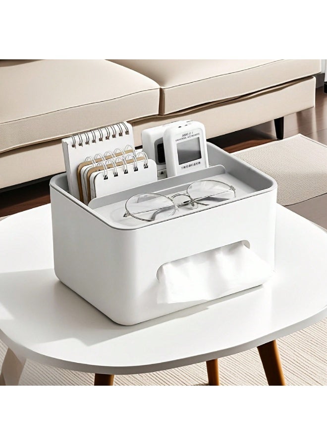 Creative Tissue Storage Box: Tissue Holder With Draw Hole, Multi-functional Organizer, For Living Room Bedroom & Other Scenes, Coffee Table Desktop Storage Box, Desk Storage Organization - Image 2